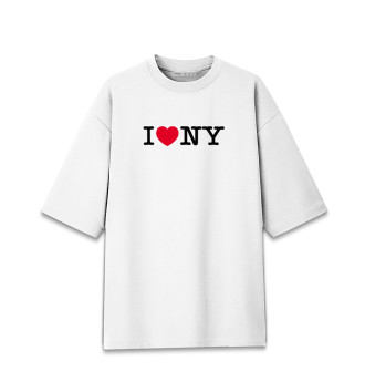 Женская Хлопковая футболка оверсайз I Love New York