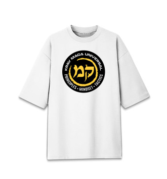 Хлопковая футболка оверсайз Krav-maga emblem
