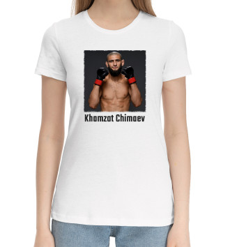 Женская Хлопковая футболка Хамзат Чимаев