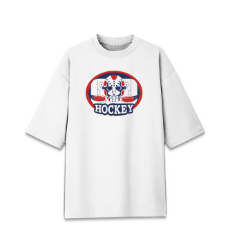 Хлопковая футболка оверсайз Hockey
