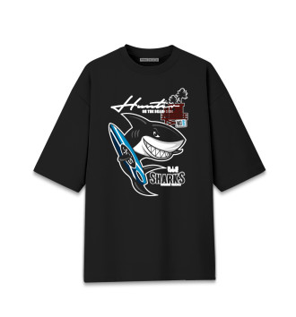 Хлопковая футболка оверсайз Sharks