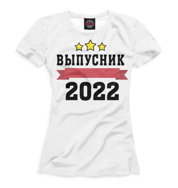 Футболка Выпускник 2022 белый фон для девочек 