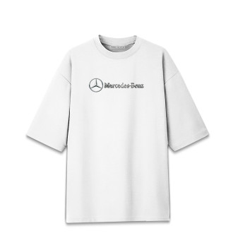 Женская Хлопковая футболка оверсайз Mercedes Benz