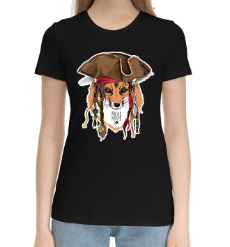 Женская Хлопковая футболка Real pirate Fox