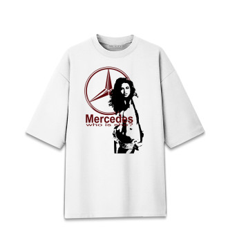 Женская Хлопковая футболка оверсайз Mercedes