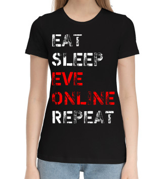 Хлопковая футболка Eat Sleep EVE Online Repeat