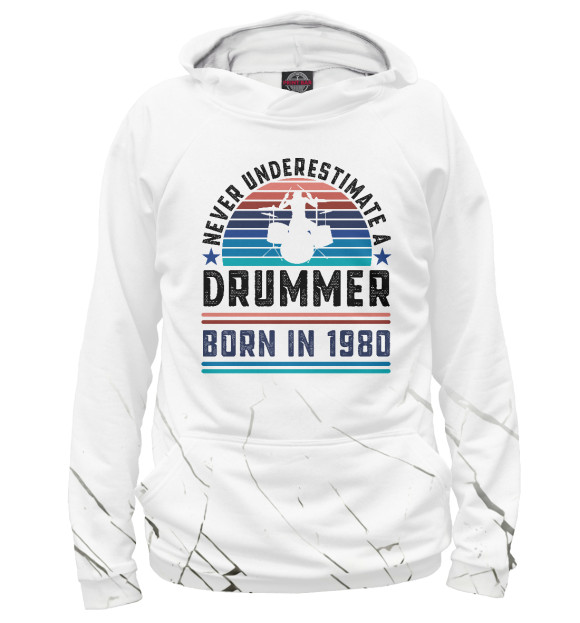 Худи Drummer born 1980 для мальчиков 