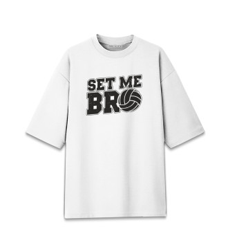 Мужская Хлопковая футболка оверсайз Set Me Bro