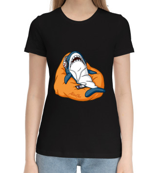 Хлопковая футболка Акула оранжевая