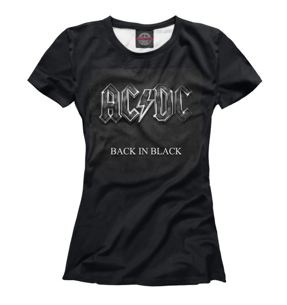 Футболка Back in black — AC/DC для девочек 