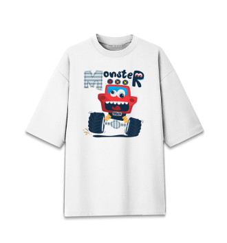 Мужская Хлопковая футболка оверсайз Monster truck