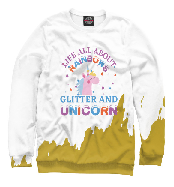 Свитшот Glitter and Unicorn для девочек 