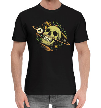 Мужская Хлопковая футболка Space skull