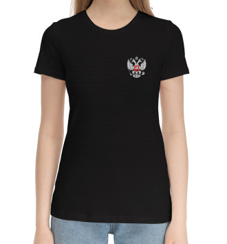 Женская Хлопковая футболка Камуфляж с гербом