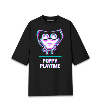 Женская Хлопковая футболка оверсайз Poppy Playtime Glitch