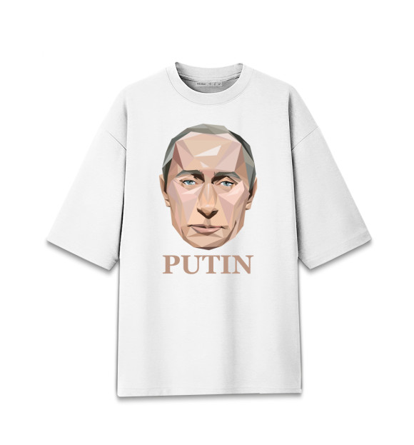 Мужская Хлопковая футболка оверсайз Путин Мозаика