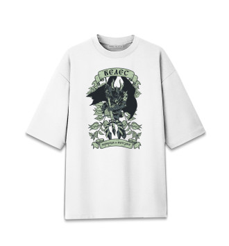 Мужская Хлопковая футболка оверсайз Велес - Бог друид