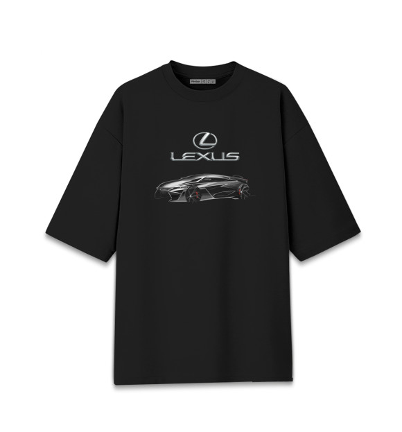 Женская Хлопковая футболка оверсайз Lexus