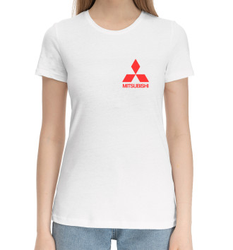 Женская Хлопковая футболка Mitsubishi | Митсубиси