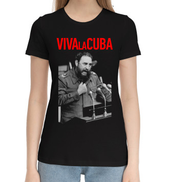 Женская Хлопковая футболка Фидель Кастро