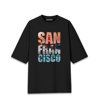 Мужская Хлопковая футболка оверсайз Сан Франциско San Francisco