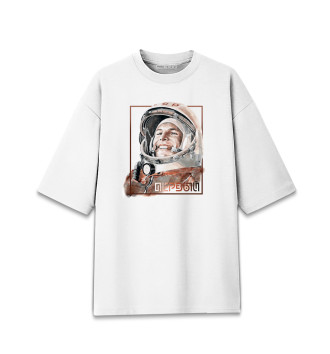 Мужская Хлопковая футболка оверсайз Гагарин