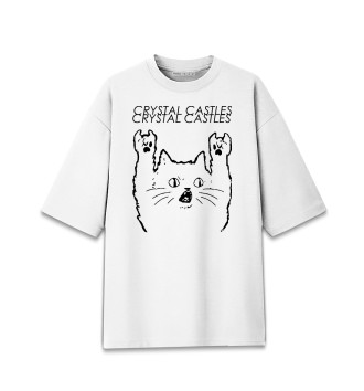 Мужская Хлопковая футболка оверсайз Crystal Castles - Rock Cat