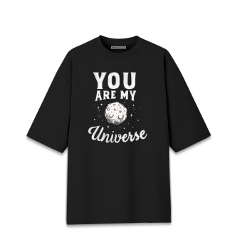 Хлопковая футболка оверсайз You are my universe