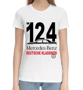 Хлопковая футболка Mercedes W124 немецкая классика
