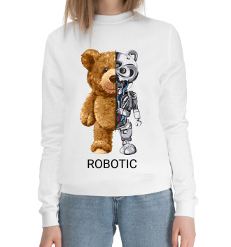 Женский Хлопковый свитшот Robot Bear