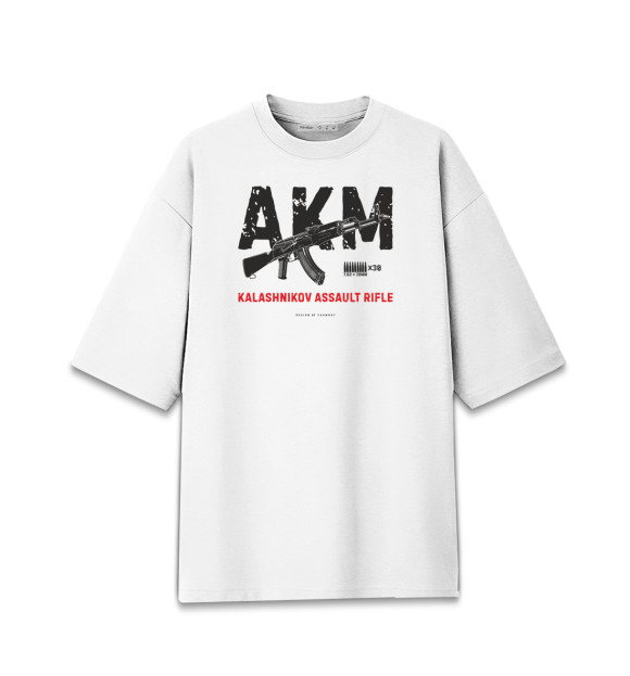 Мужская Хлопковая футболка оверсайз Автомат Калашникова (АКМ)