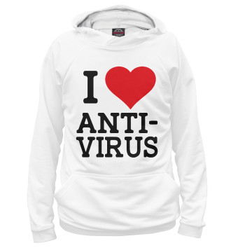 Женское Худи I love antivirus