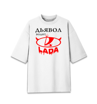 Хлопковая футболка оверсайз LADA