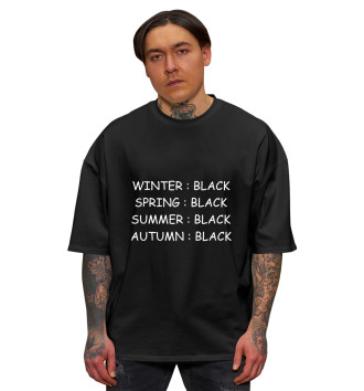 Мужская Хлопковая футболка оверсайз Always black
