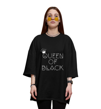 Хлопковая футболка оверсайз Queen of black