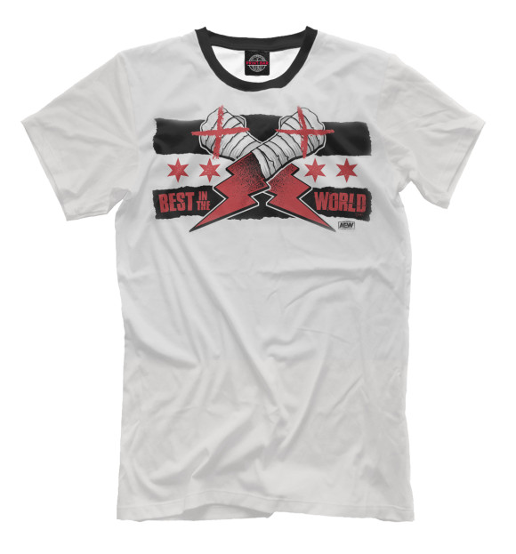 Футболка CM Punk AEW black and white для мальчиков 