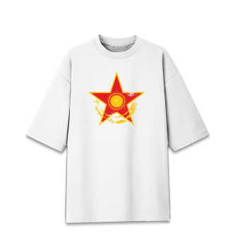 Хлопковая футболка оверсайз Звезда - Казахстан