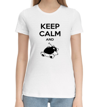 Хлопковая футболка Keep calm and zzz funny