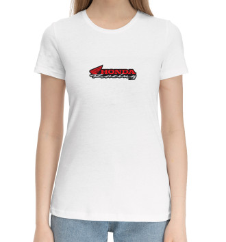 Женская Хлопковая футболка Honda Racing