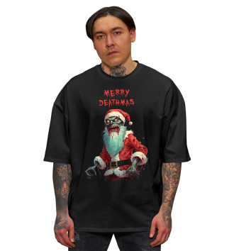 Мужская Хлопковая футболка оверсайз Merry Deathmas