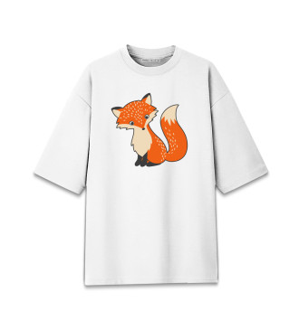 Мужская Хлопковая футболка оверсайз Fox