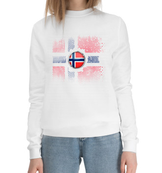 Женский Хлопковый свитшот Флаг Норвегии
