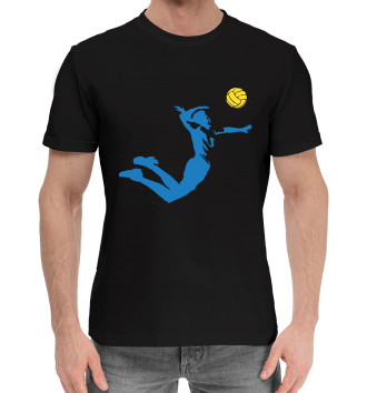 Мужская Хлопковая футболка Волейбол