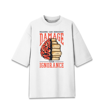 Мужская Хлопковая футболка оверсайз Damage Ignorance