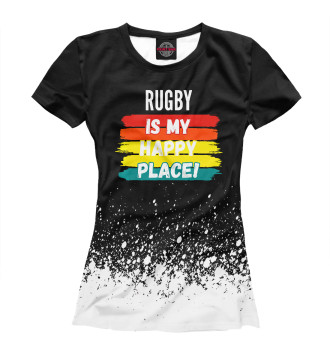 Футболка для девочек Rugby Is My Happy Place!