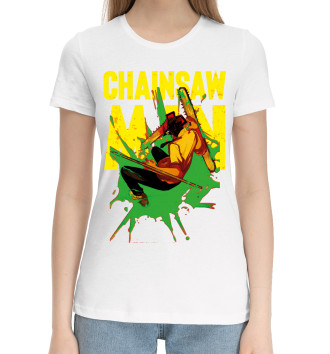 Женская Хлопковая футболка Chainsaw Man