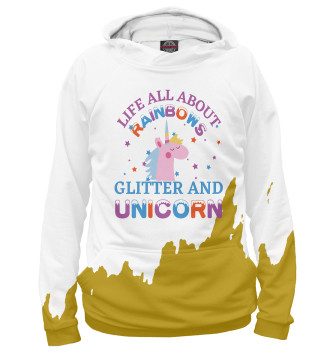 Худи для девочек Glitter and Unicorn