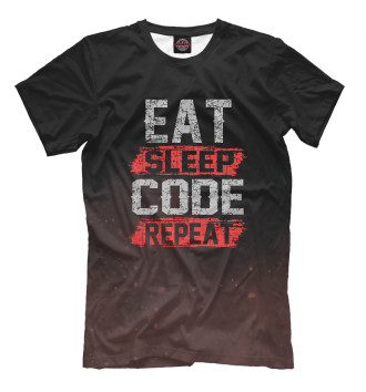 Футболка Eat sleep code repeat