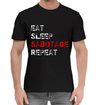 Мужская Хлопковая футболка Eat Sleep Sabotage Repeat