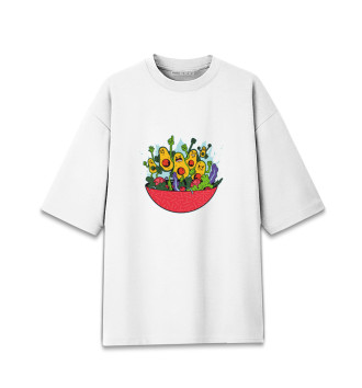 Женская Хлопковая футболка оверсайз Авокадо против салата